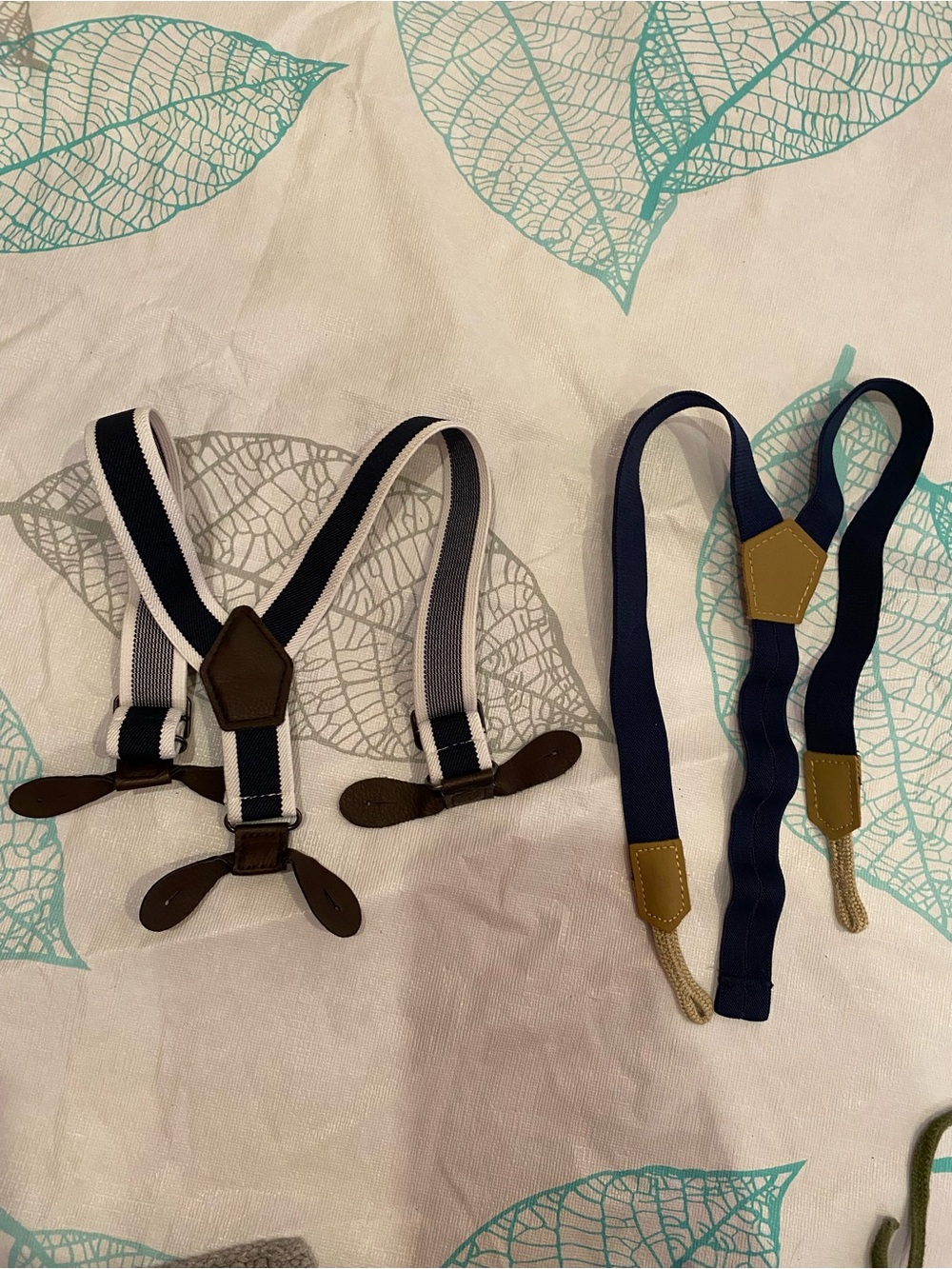 2pc Kids Navy Blue Stripe Suspenders - Classic Adjustable Style